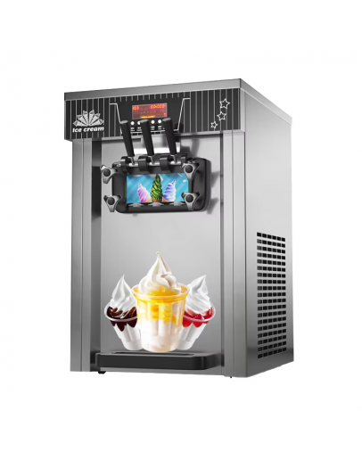 BQL168 Automatic Countertop Ice Cream Machine Factory Stainless Steel 3 Flavors Ice Cream Maker New Condition Available