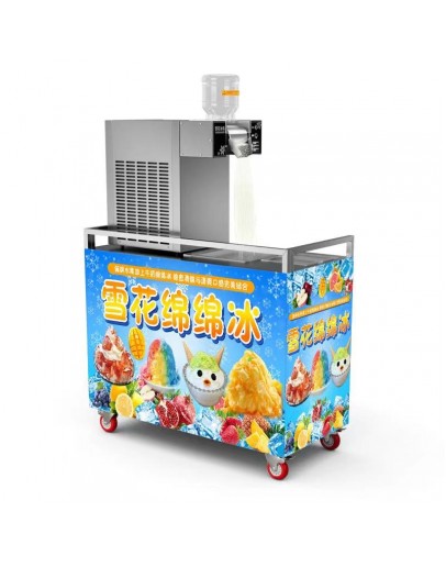 Can Do Picture Design Summer Snow Ice Machine with Mobile Cart Commercial Stall Equipment Milk Continuous Cold Drink Mobile Ice
