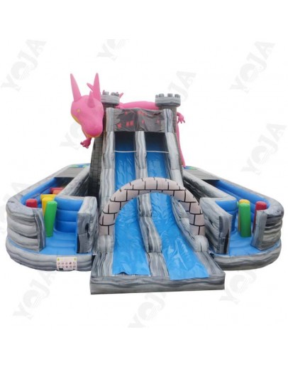 Outdoor Inflatable Ninja Warrior Obstacle Course Dragon Adventure Park Kids Party Commercial Inflatable Bouncer Bounce House