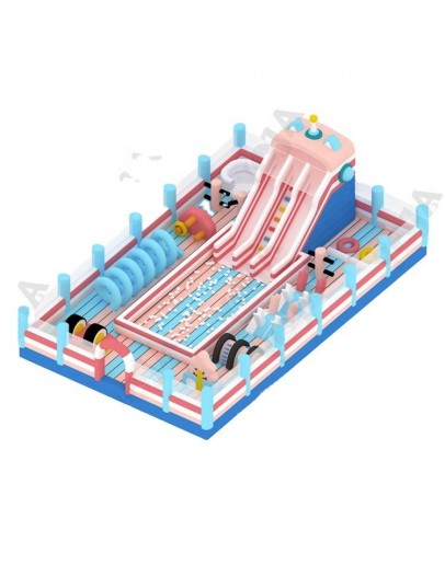 For UL Certified Customized Inflatable Bouncing Castle with Long Fun Slide Ball Pit Obstacle Courses for Fun Parties