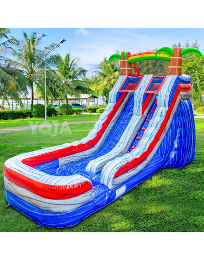 Large 16' H X 26' D Kid Inflatable Water Slide With Air Blower Commercial Giant Custom Inflatable Water Slide With Pool