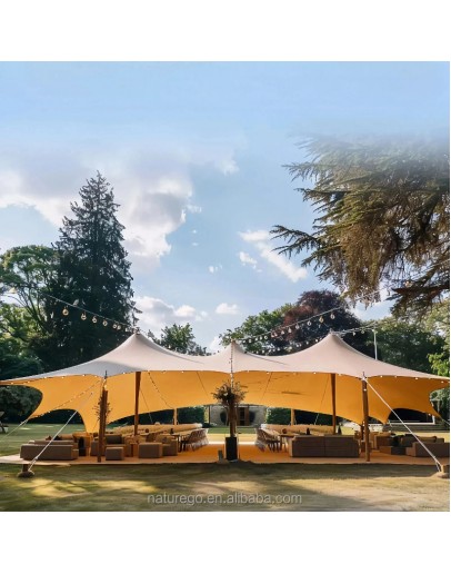 2025 Elastic Fabric Stretch Tent Fire-Resistant Bedouin Shelter for Luxury Outdoor Summer Wedding Party Setup Hot Sale