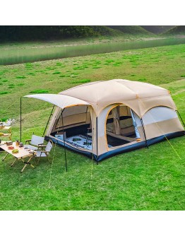 Wholesale Large Space Family Tent 4-6 Person Waterproof Portable Outdoor Camping with Two Bedrooms Mesh and Oxford Fabric